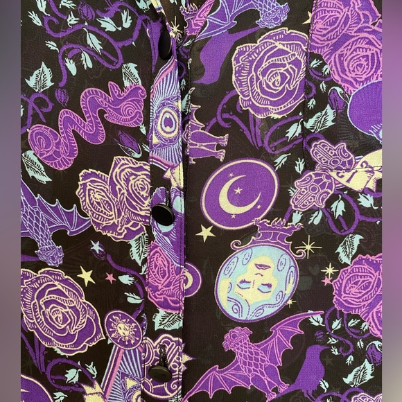 Torrid haunted mansion  Purple and Black Blouse - Picture 5 of 11
